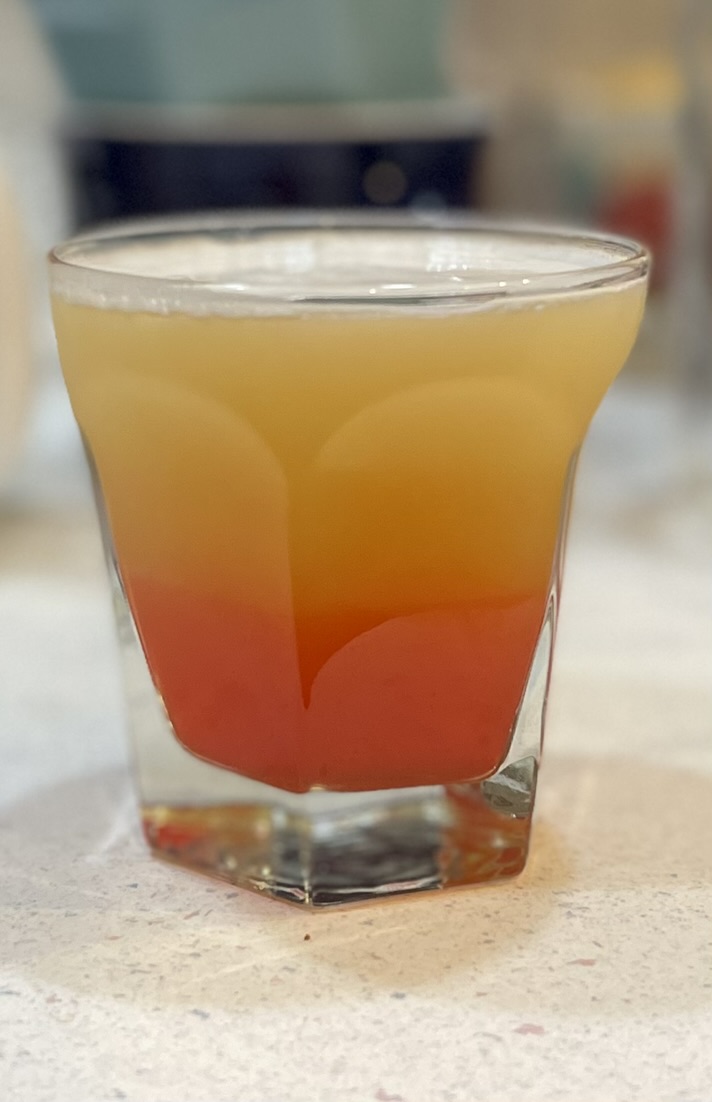 Layered sunset cocktail